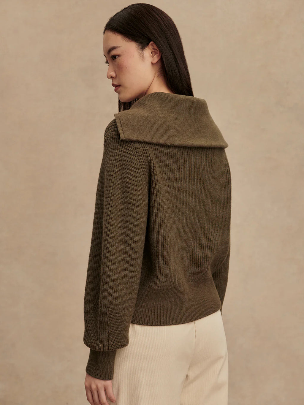 Maura Half Zip Rib Knit