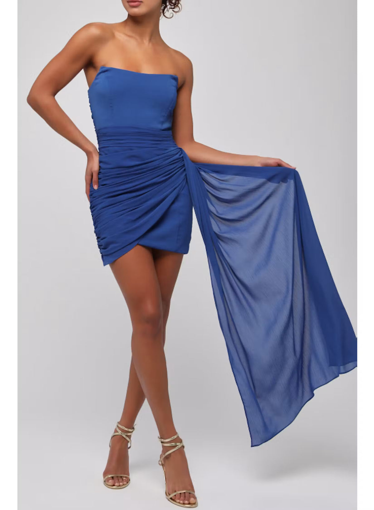 Mikaela Chiffon Strapless Mini Dress