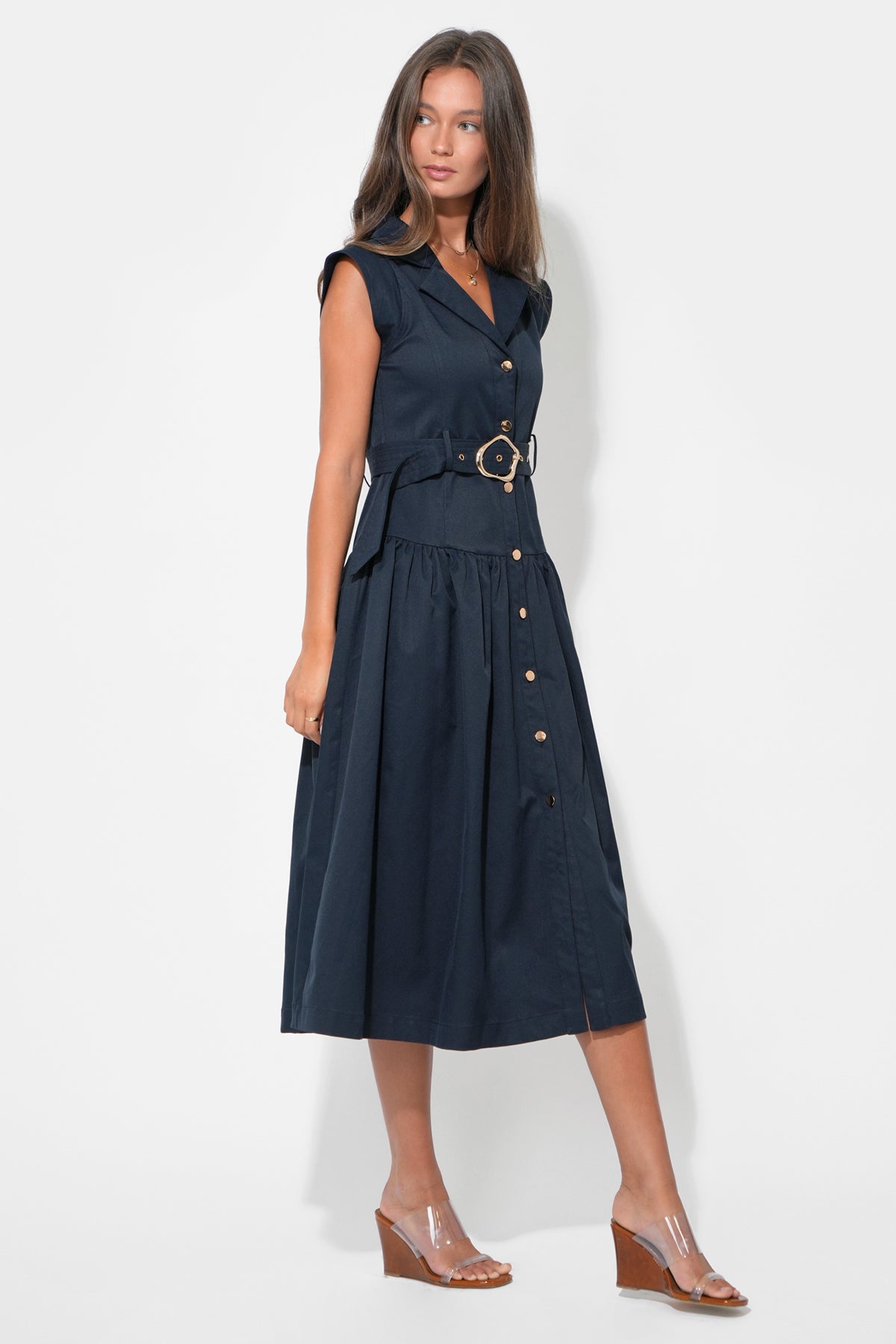 Olivia Belted Drop Waist Dress