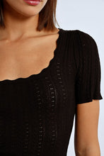 Load image into Gallery viewer, Pointelle Knit SS Top