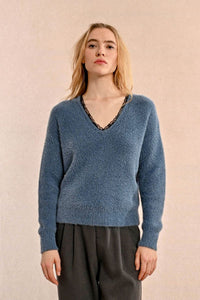 Azure Lace Trim Sweater