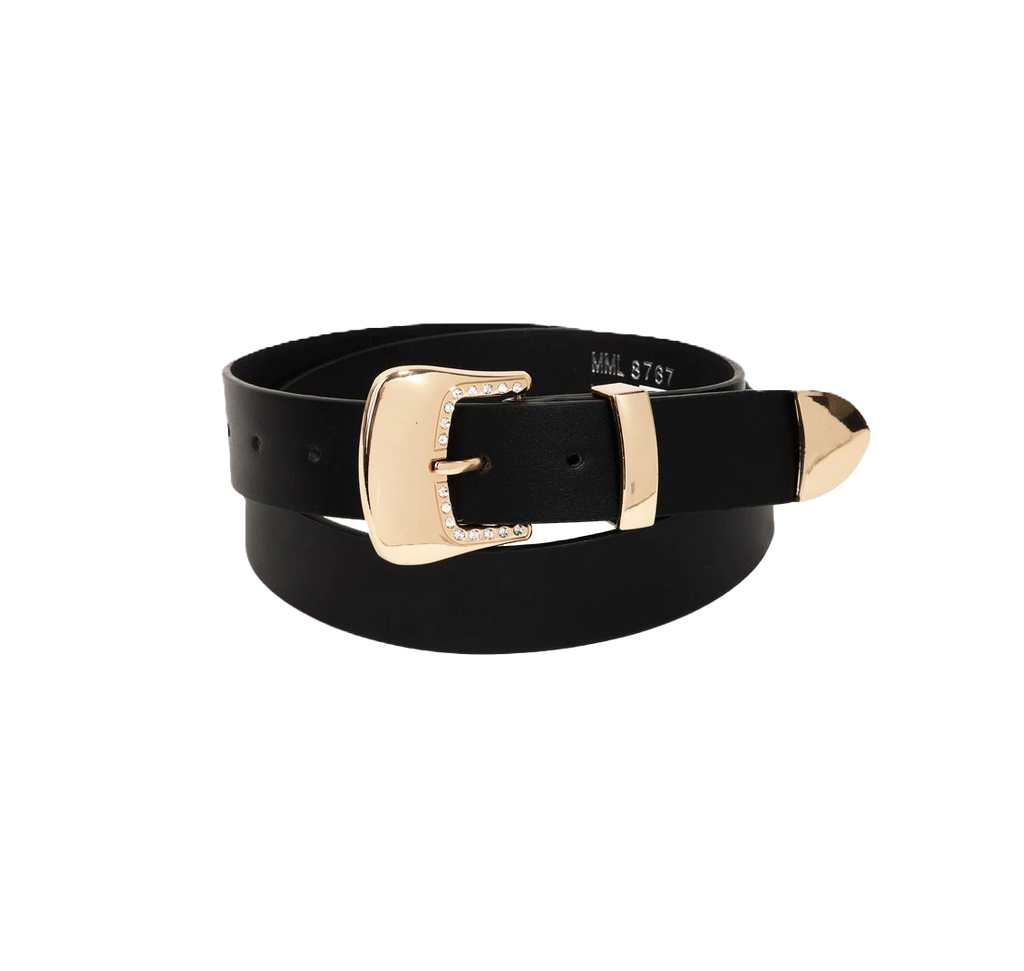 Rhinestone Trim Buckle Belt