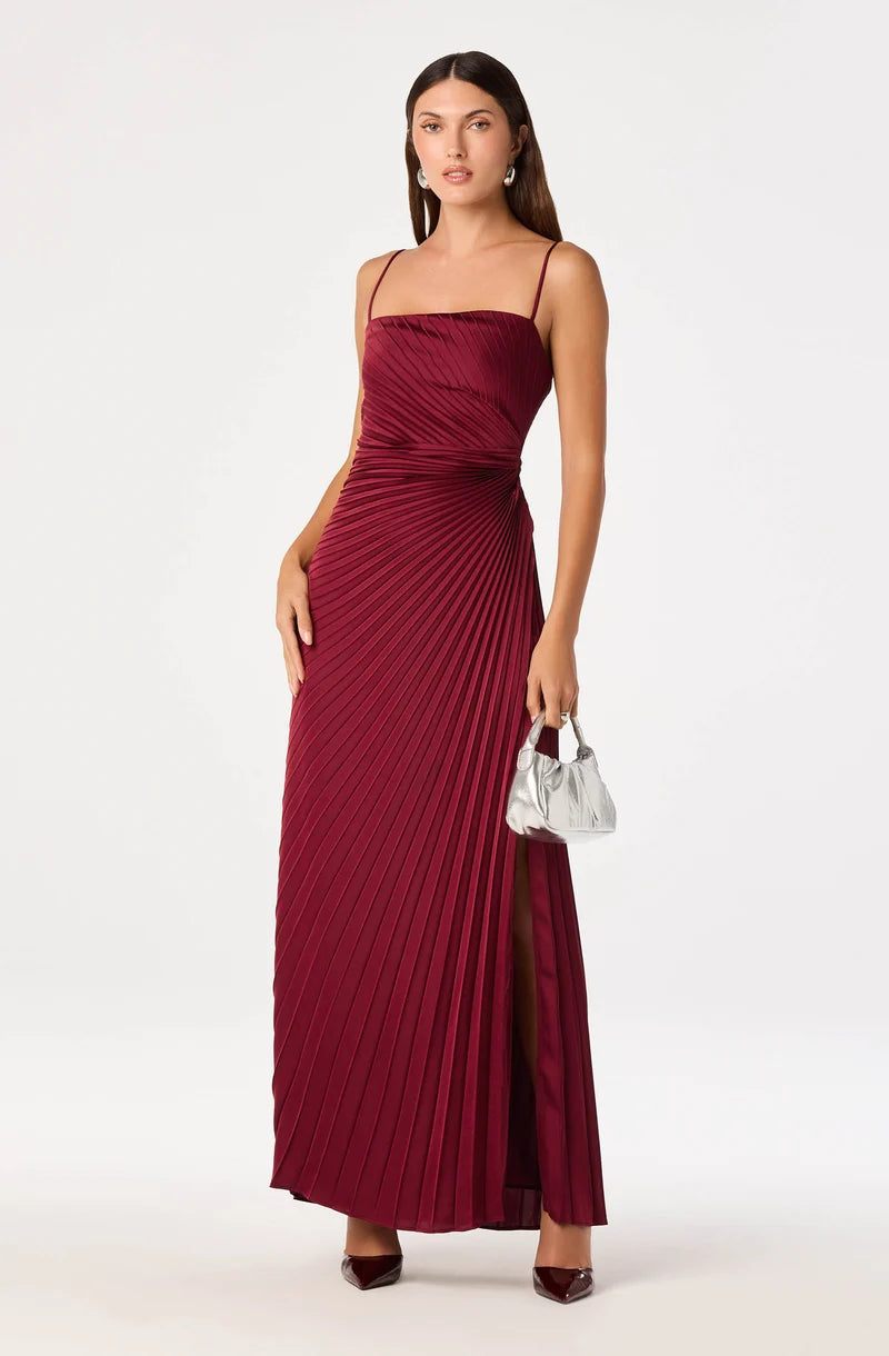 Paulette Pleated Sunburst Maxi Dress