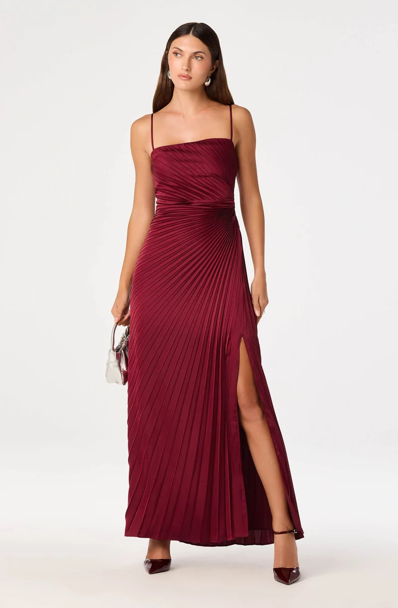 Paulette Pleated Sunburst Maxi Dress