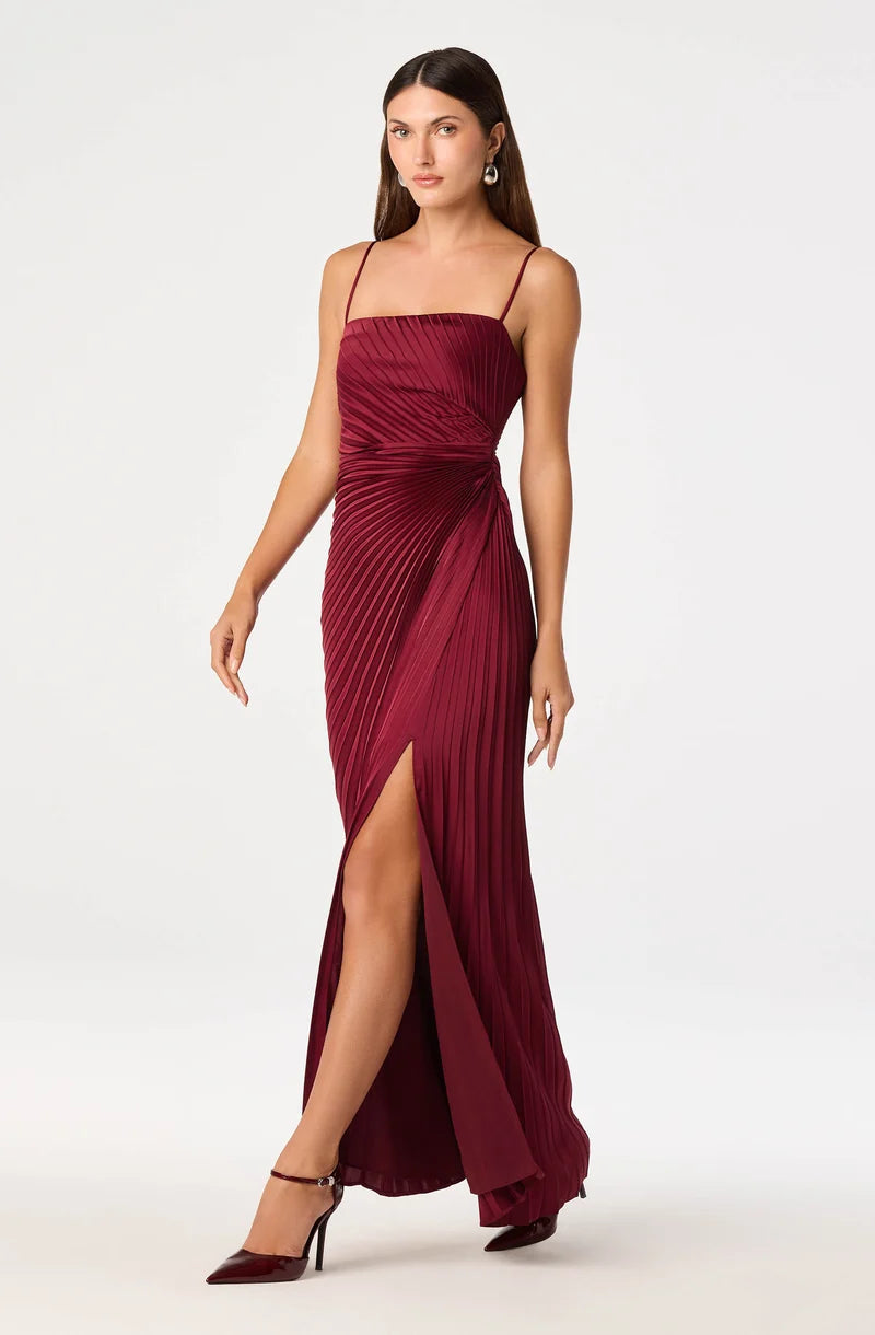 Paulette Pleated Sunburst Maxi Dress