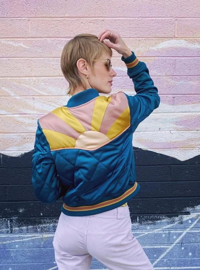 Peacock Rising Sun Bomber Jacket