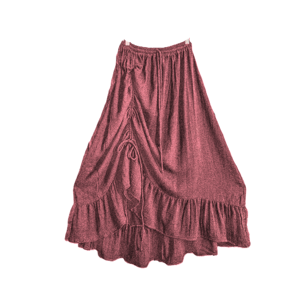 Bamboo Cotton Cinch Ruffle Skirt