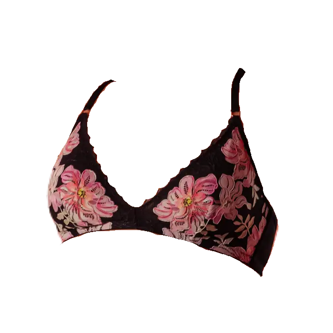 Pink Floral Lace Bralette