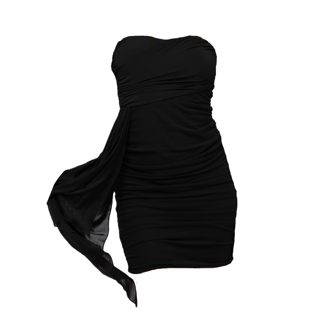 Prism Mesh Draped Mini Dress