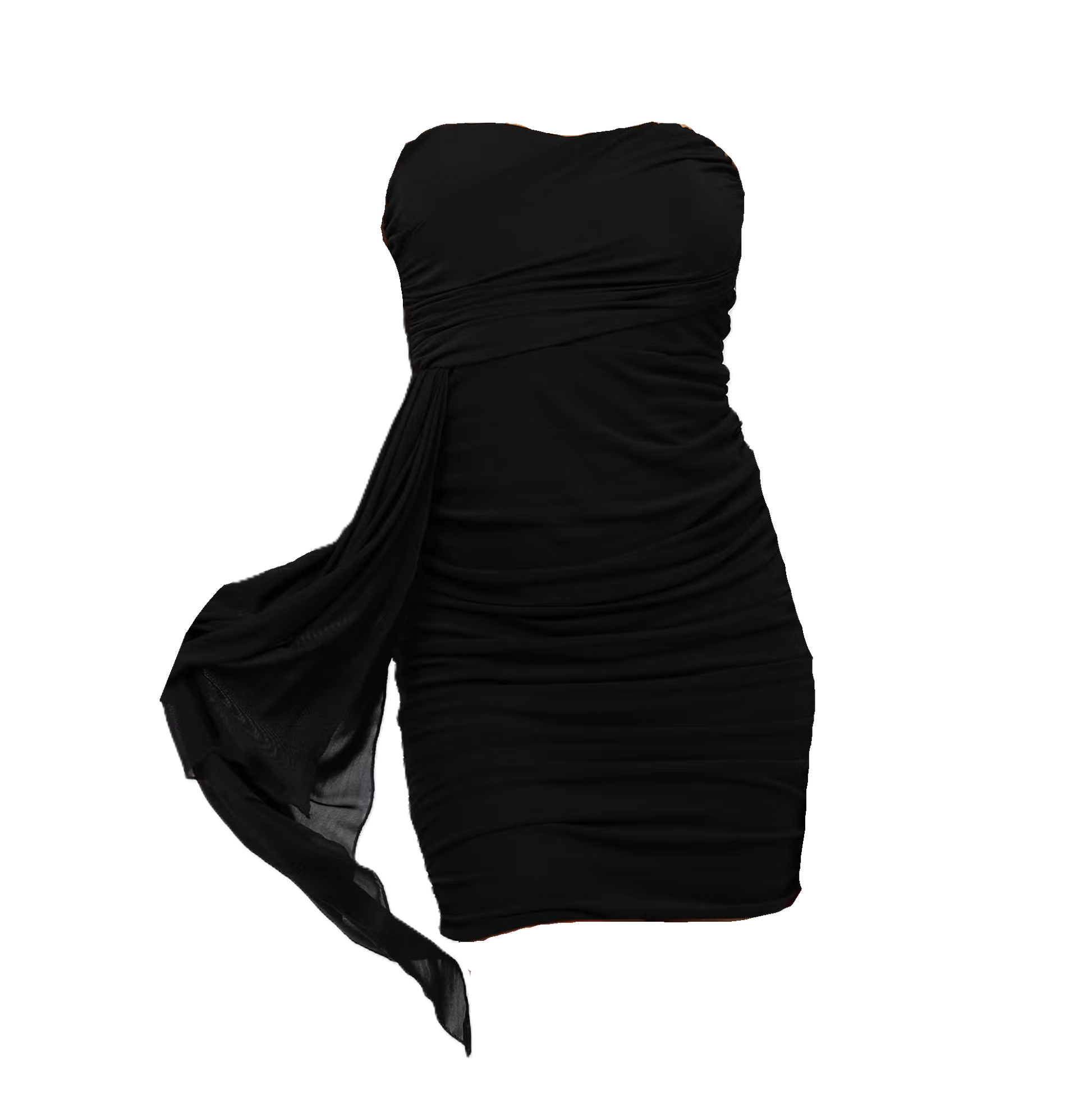 Prism Mesh Draped Mini Dress