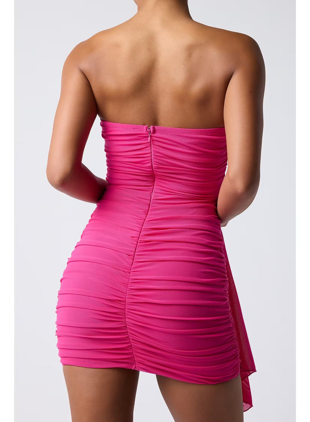 Prism Mesh Draped Mini Dress