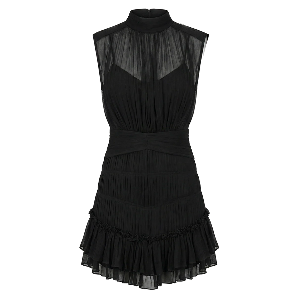 Rachel Pleat Mini Dress