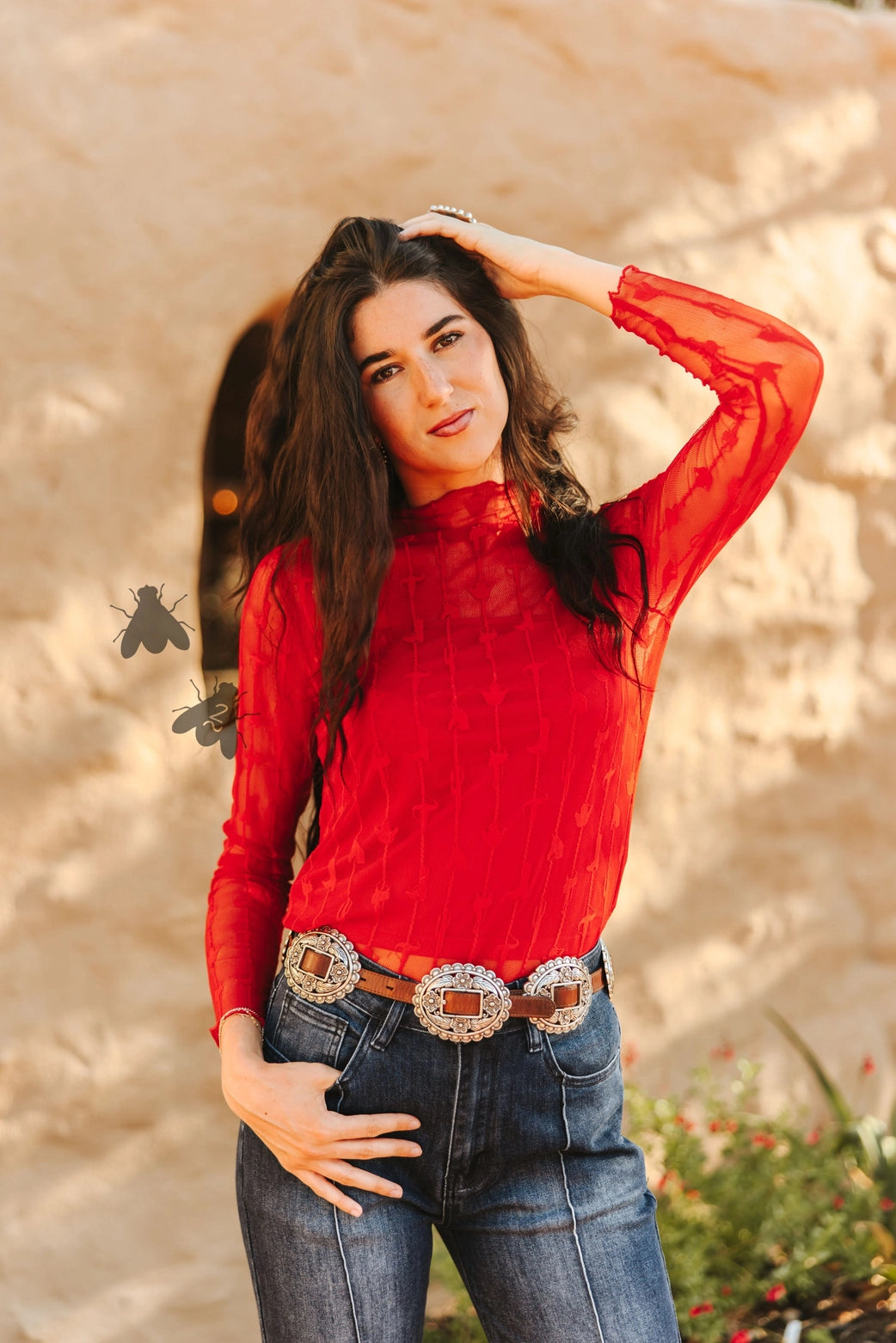 Mesh Lace LS Top