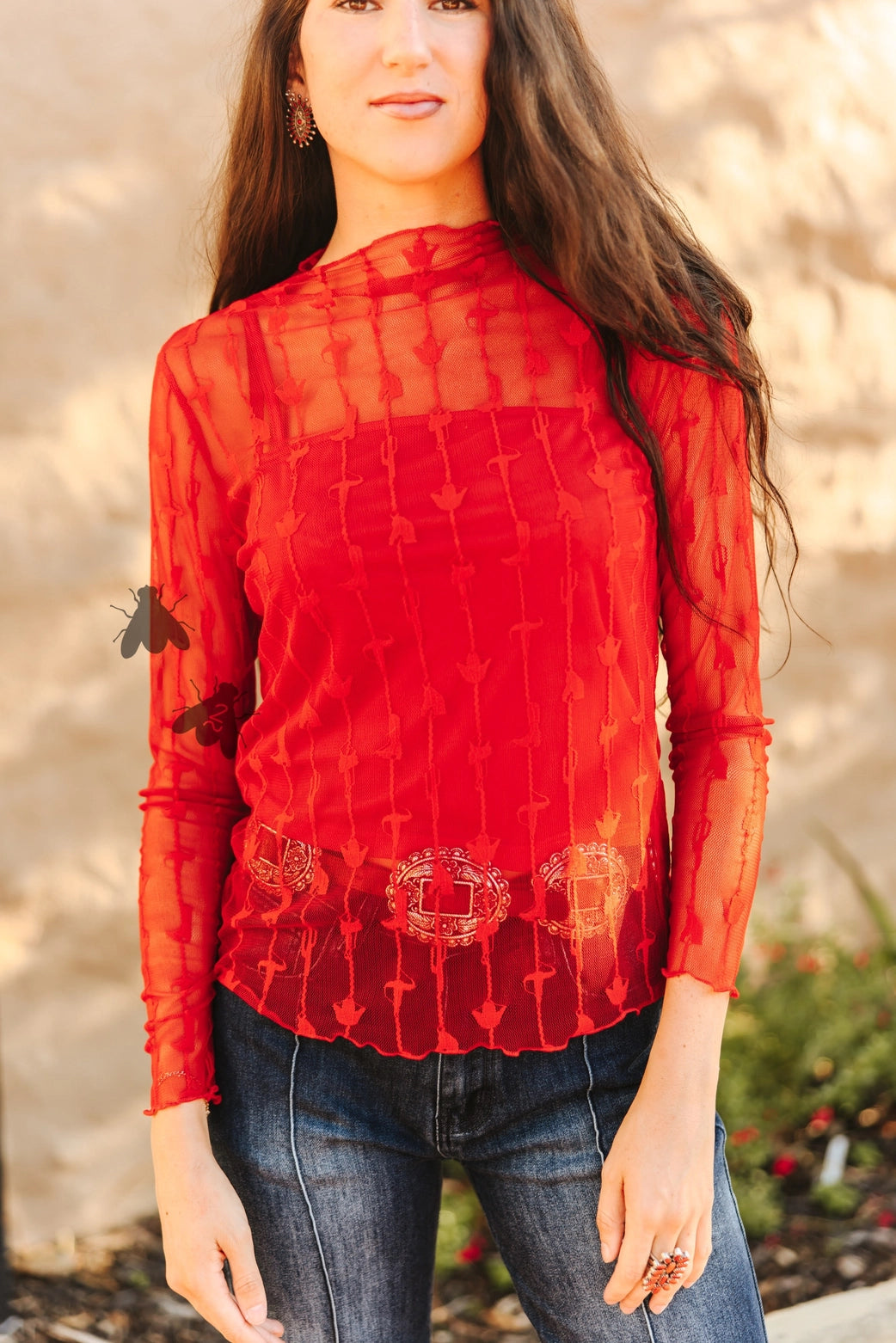 Mesh Lace LS Top
