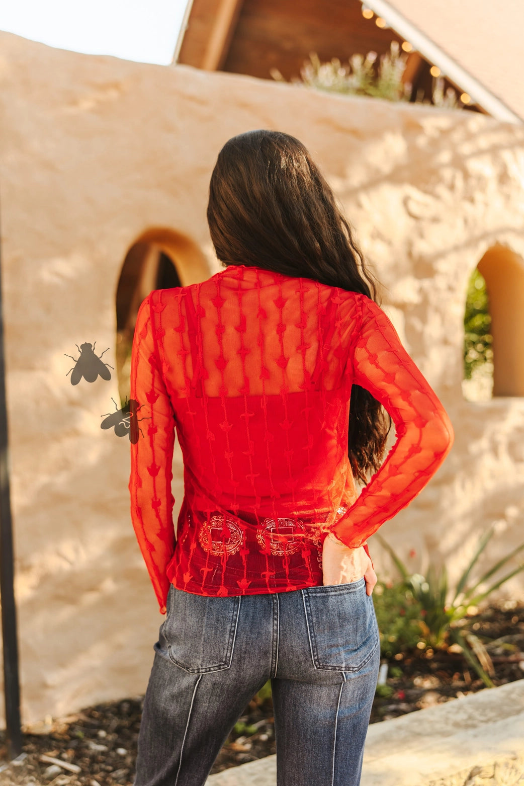 Mesh Lace LS Top
