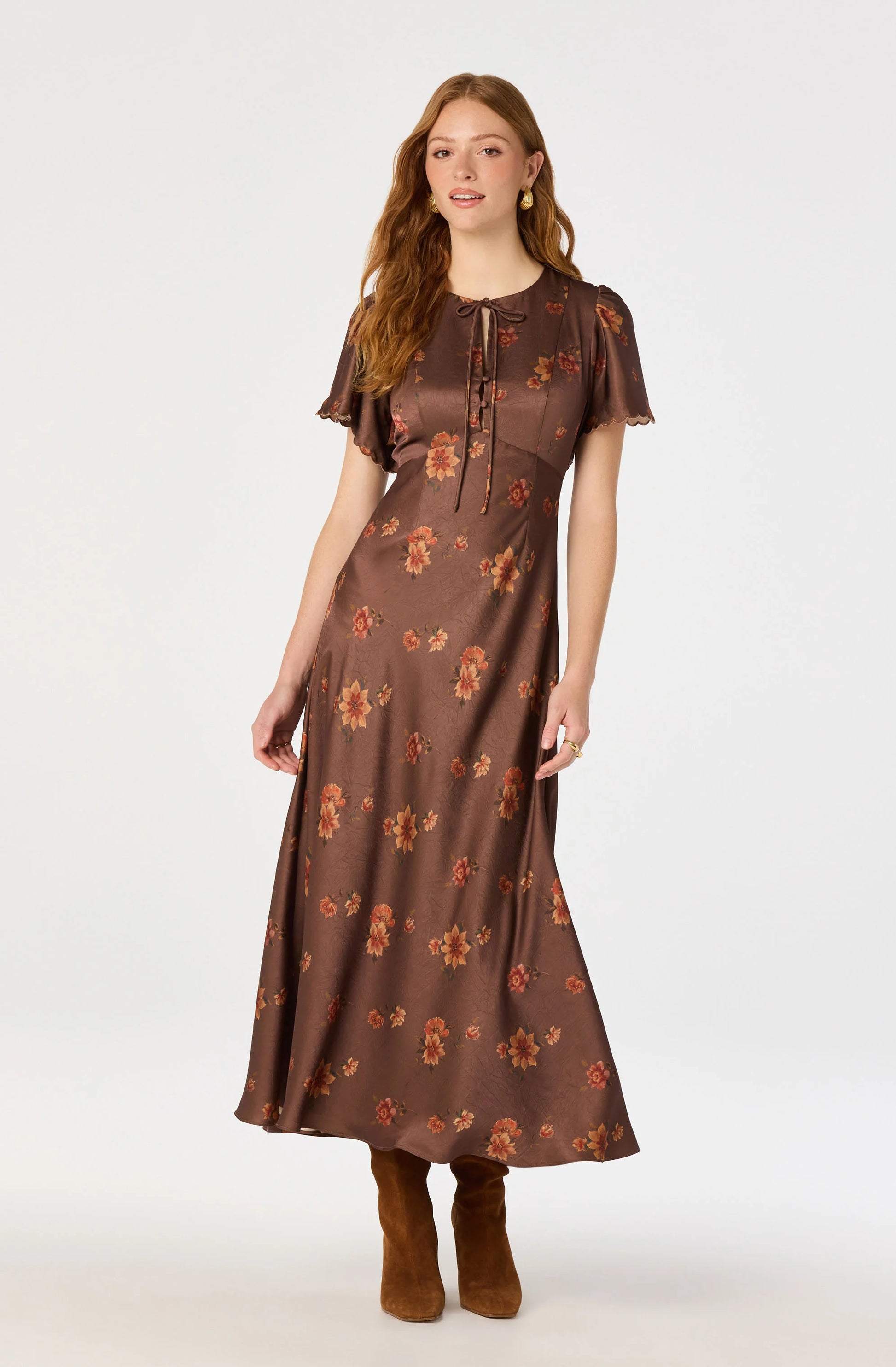 Riley Floral Satin Maxi Dress