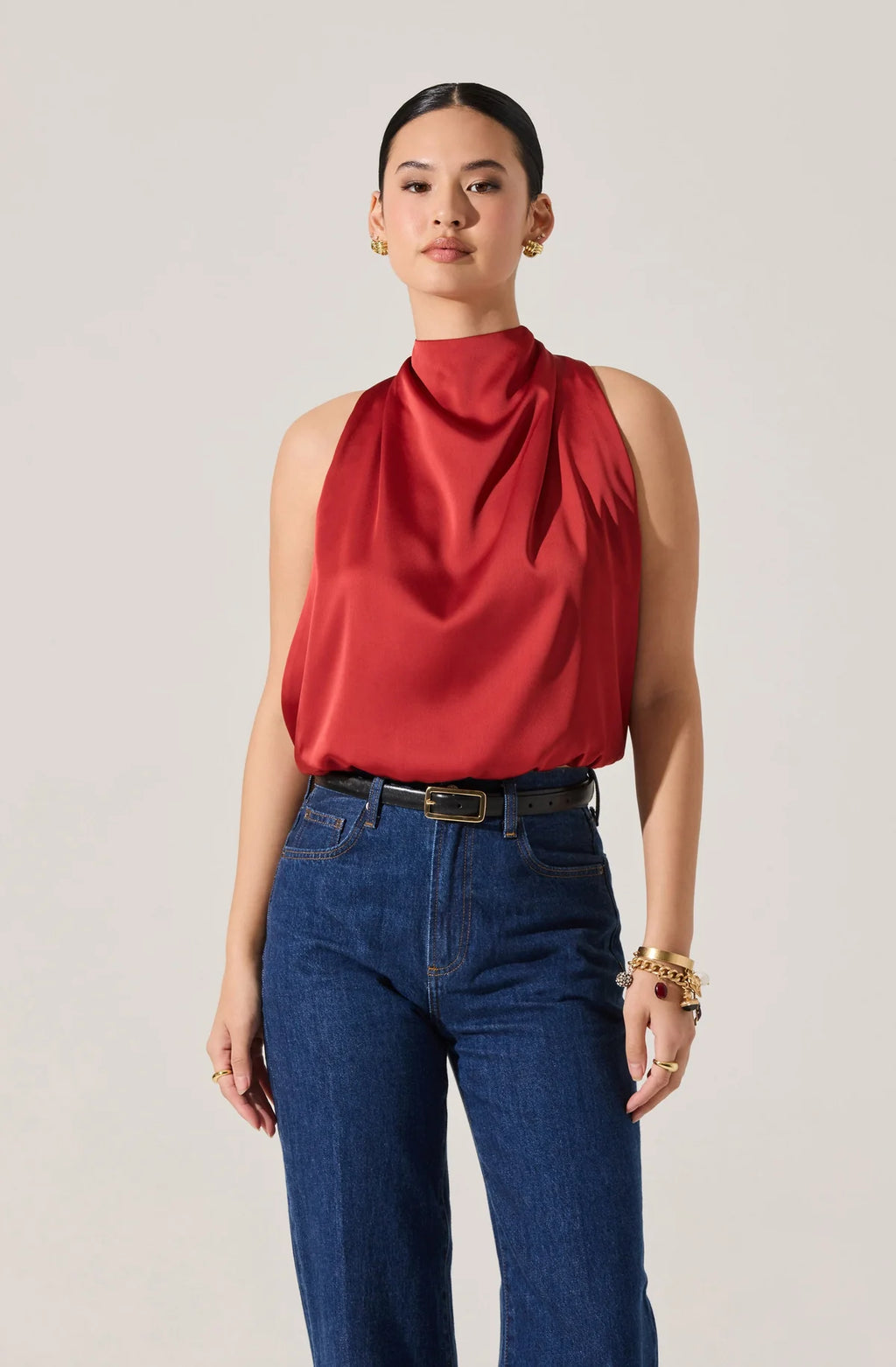 Joleisa Satin High Neck Top