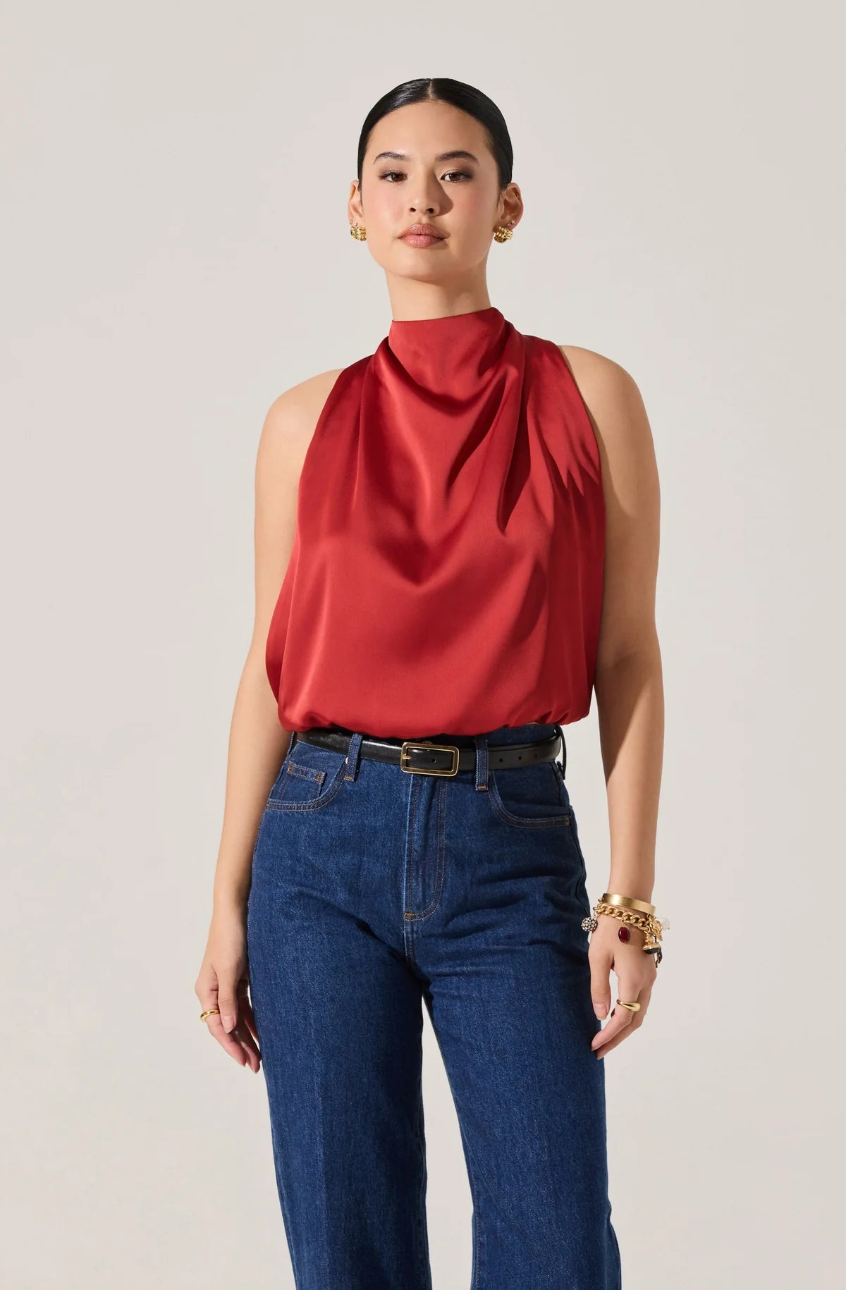 Joleisa Satin High Neck Top