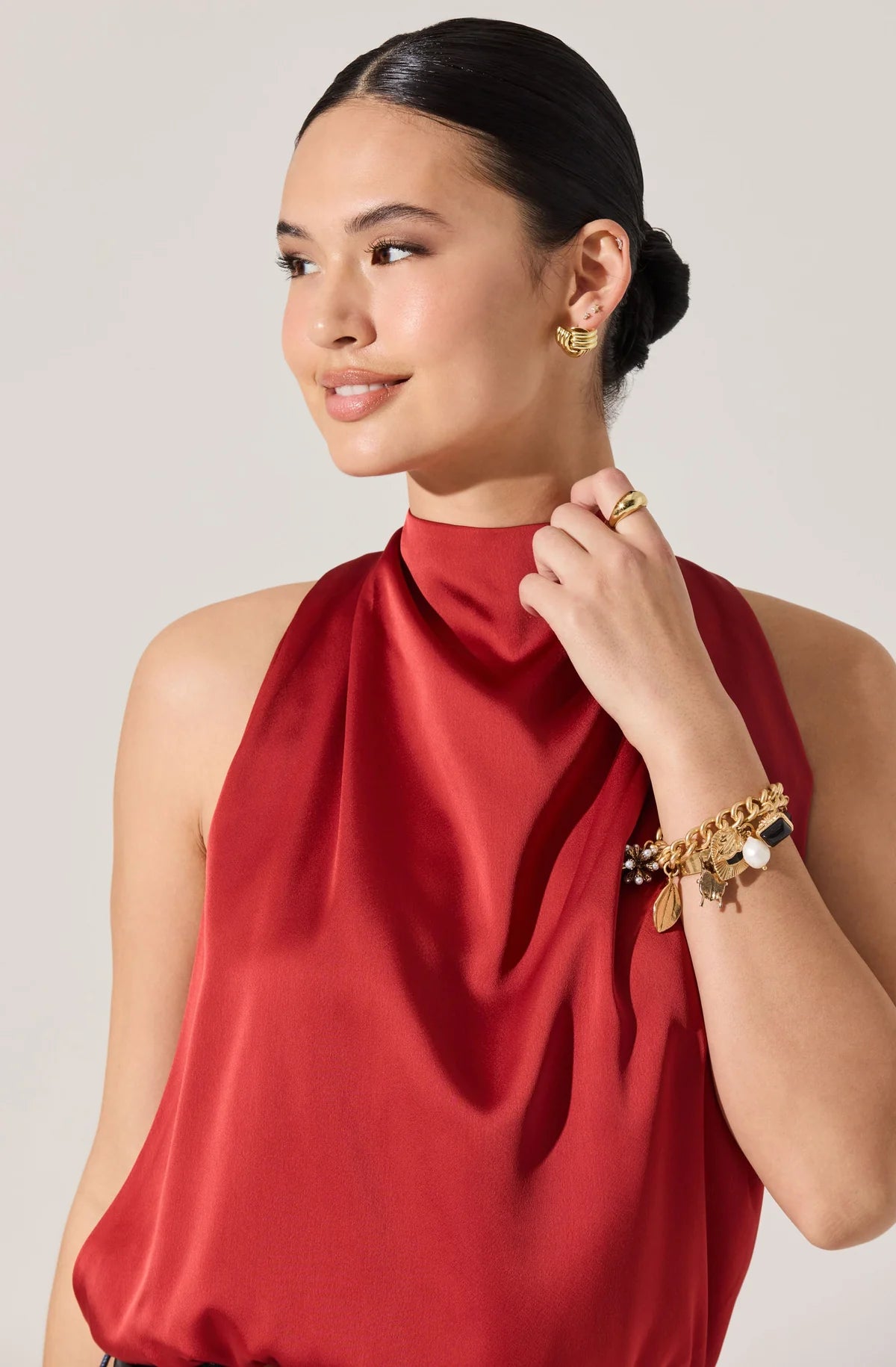 Joleisa Satin High Neck Top