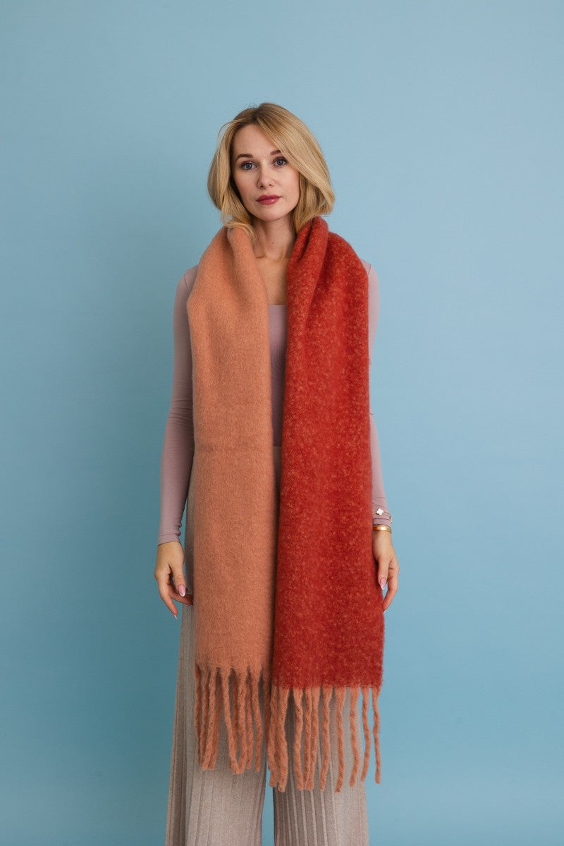 Chunky 2 Tone Fringe Scarf