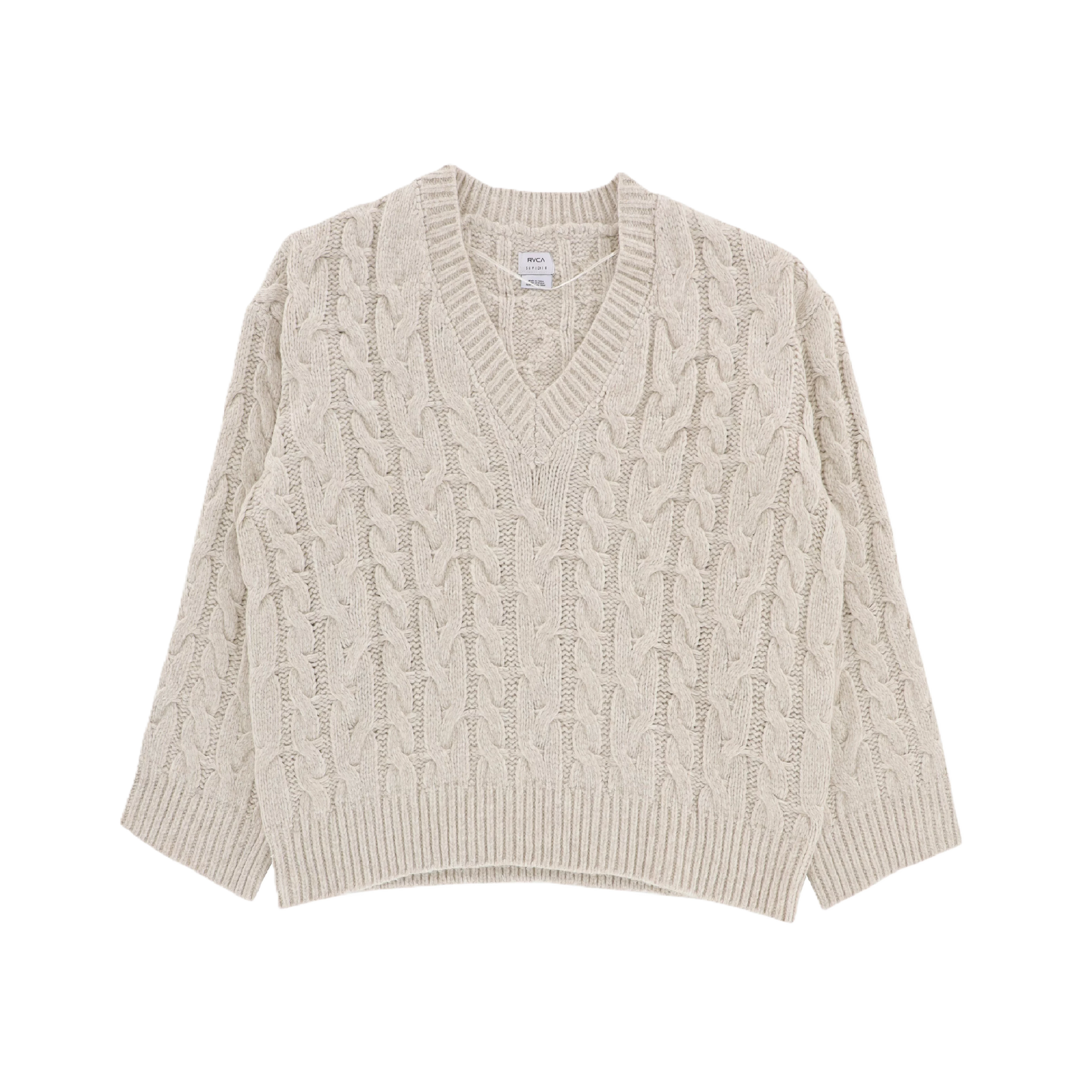 Cable V Neck Sweater