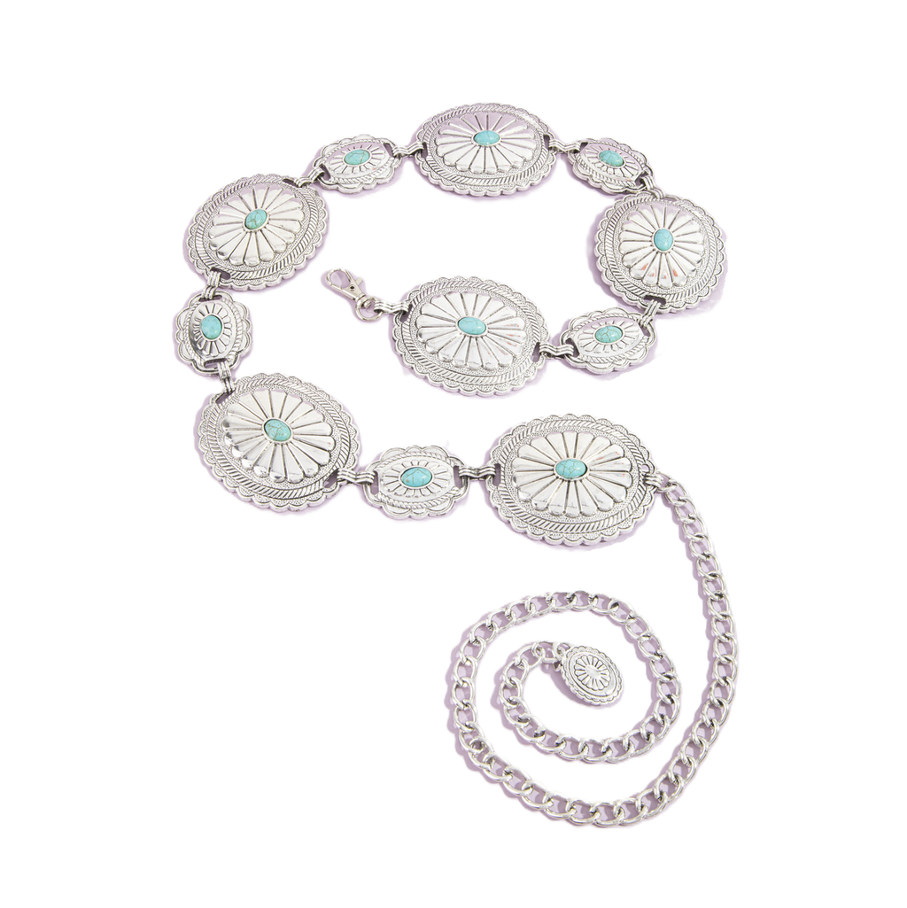 Sunburst Conch Turquoise Stone Belt