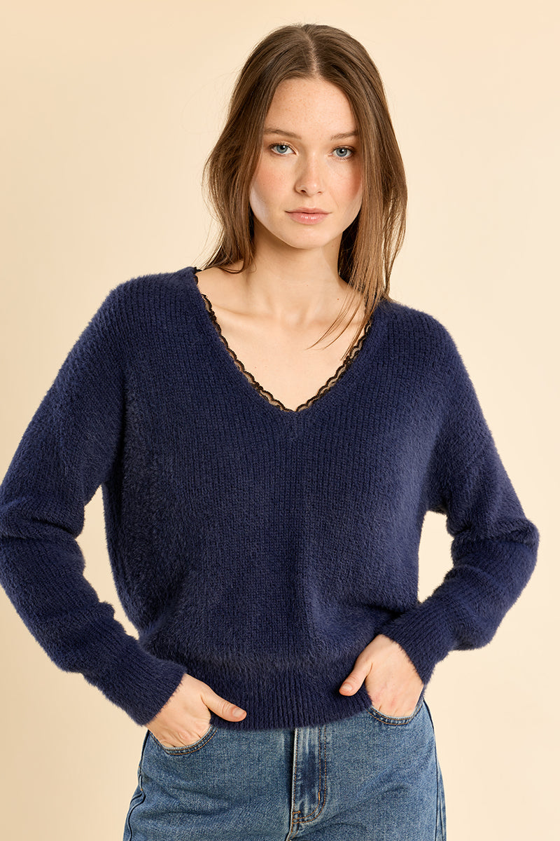 Verda Lace Trim Sweater