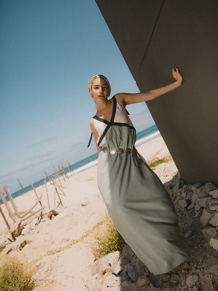 Sunset Tie Slip Dress