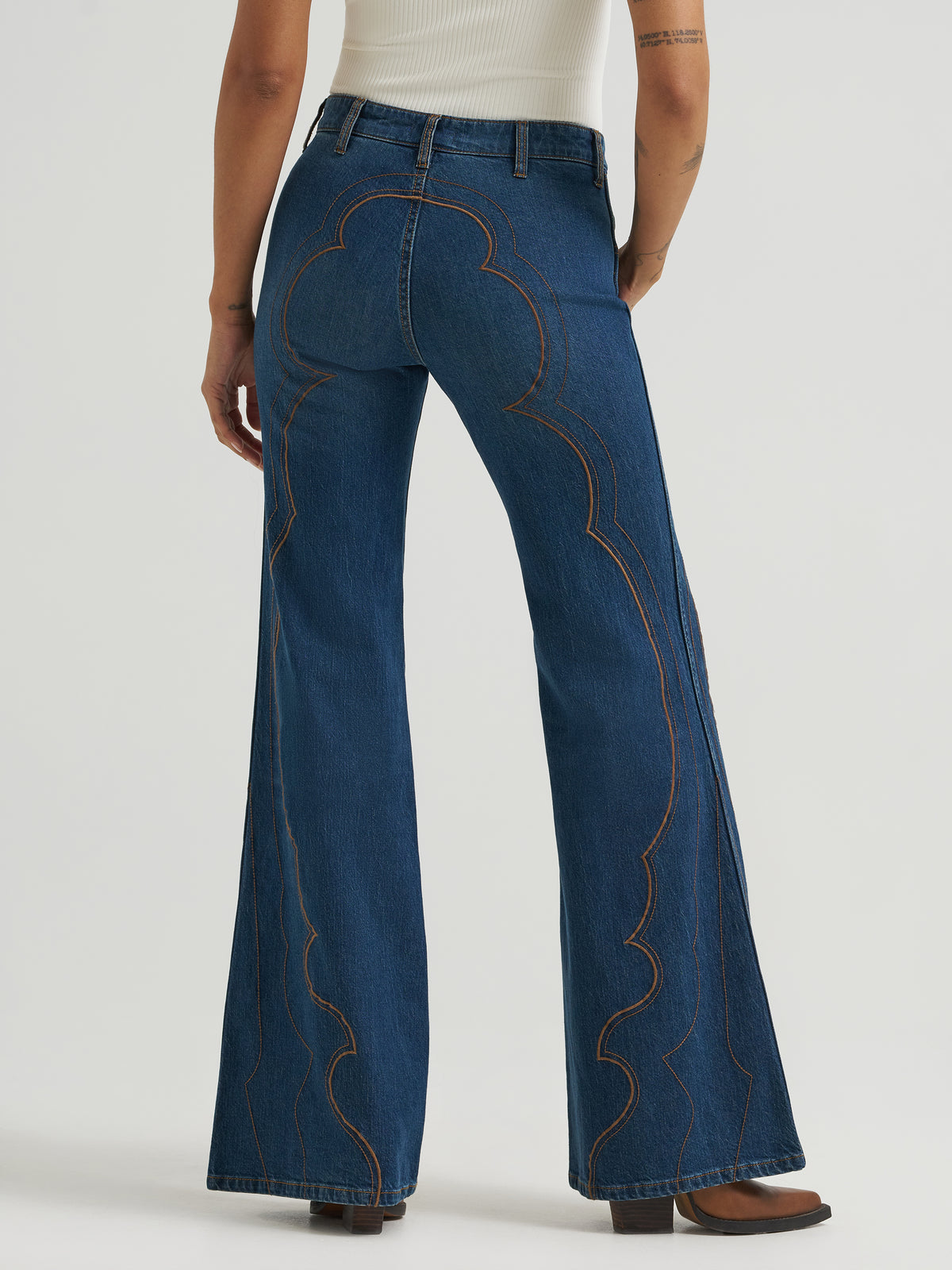 70s Embroidered Flare Jeans