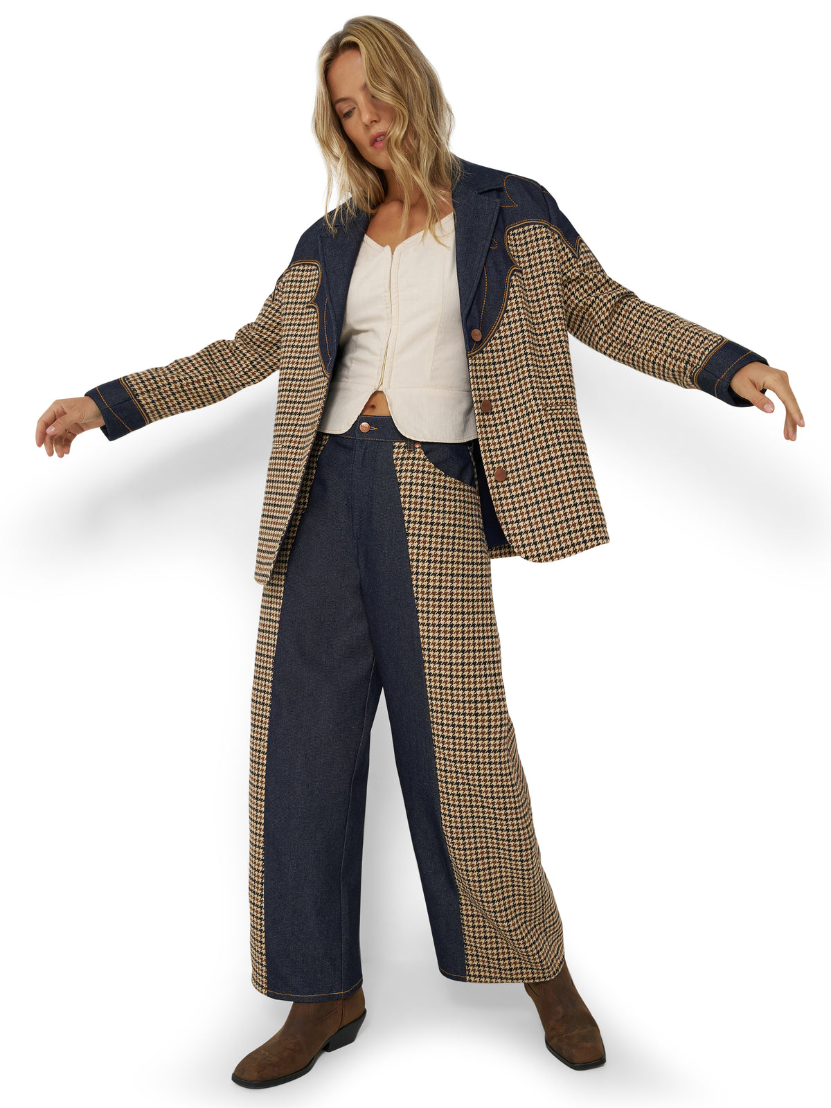 Houndstooth Cowboy Barrel Jean
