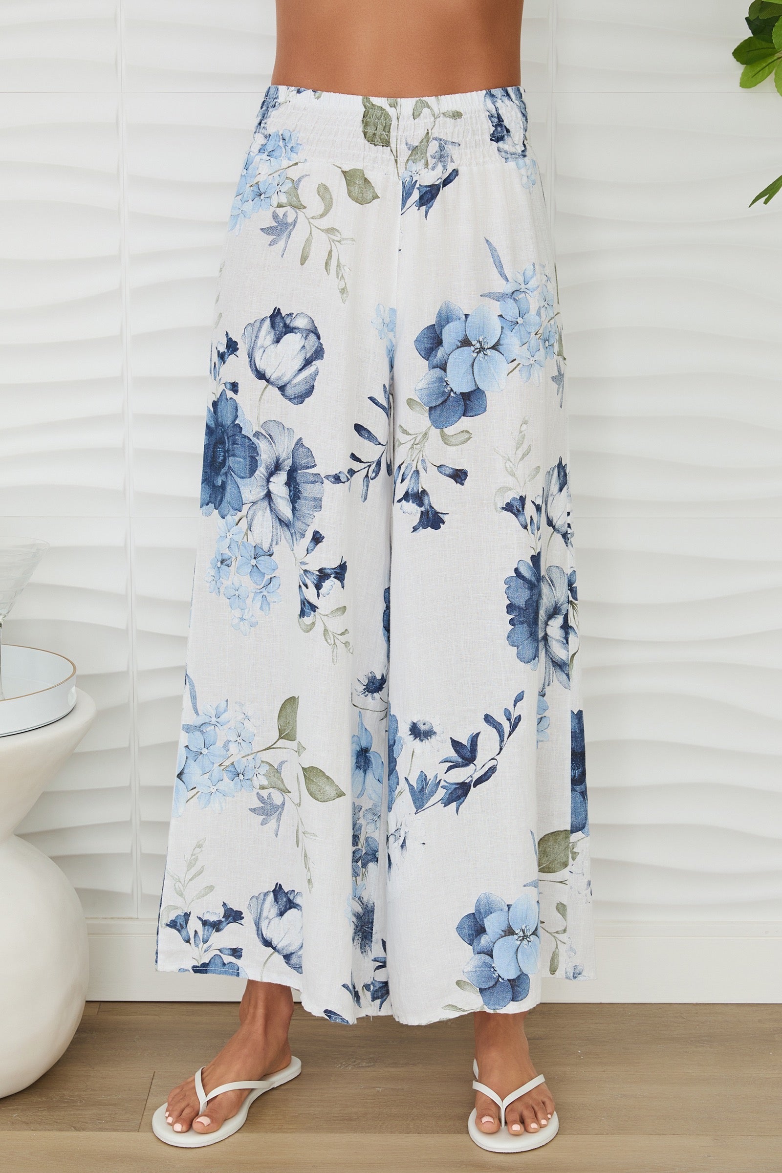 Gardenia Wide Leg Linen Pant