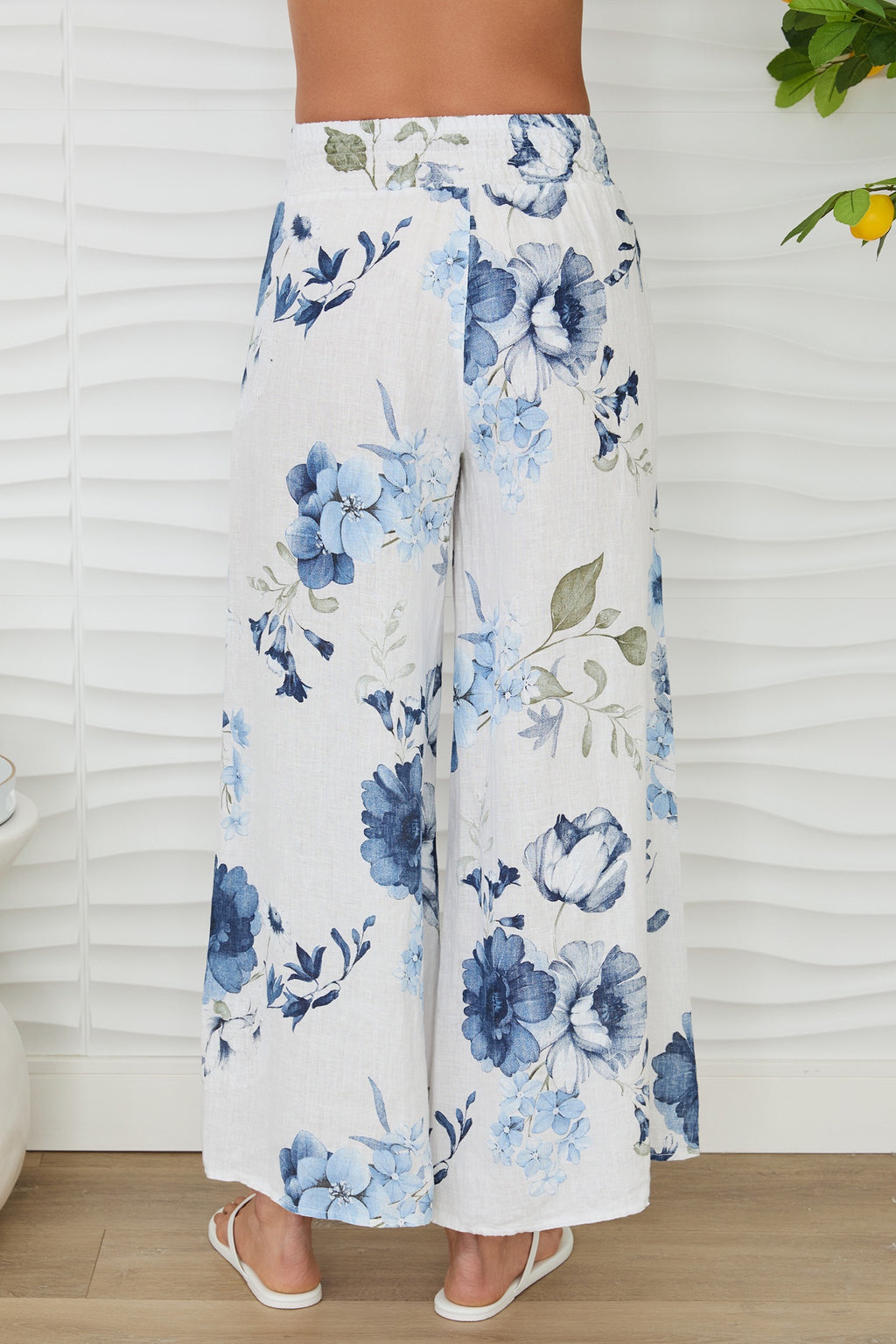 Gardenia Wide Leg Linen Pant