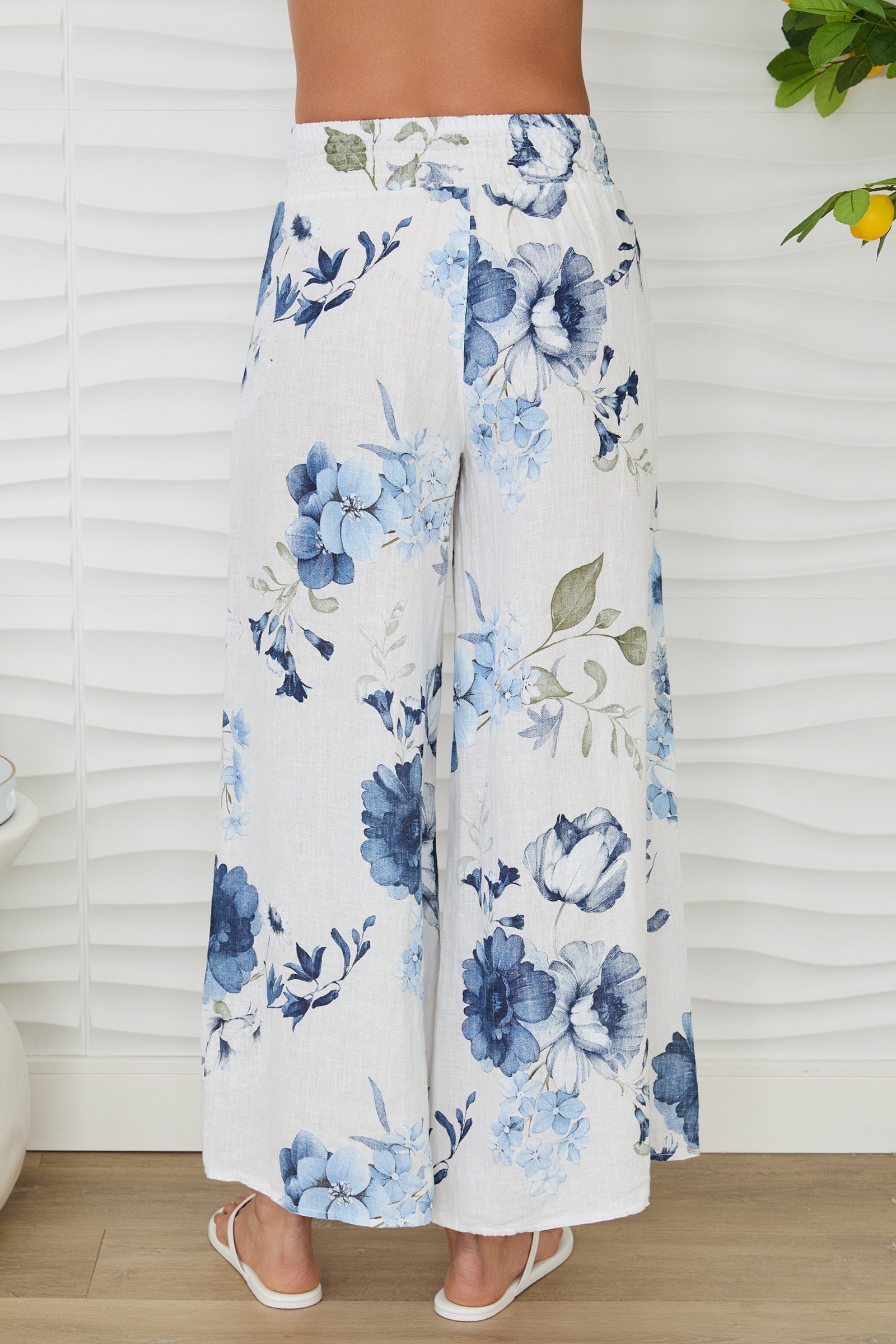 Gardenia Wide Leg Linen Pant