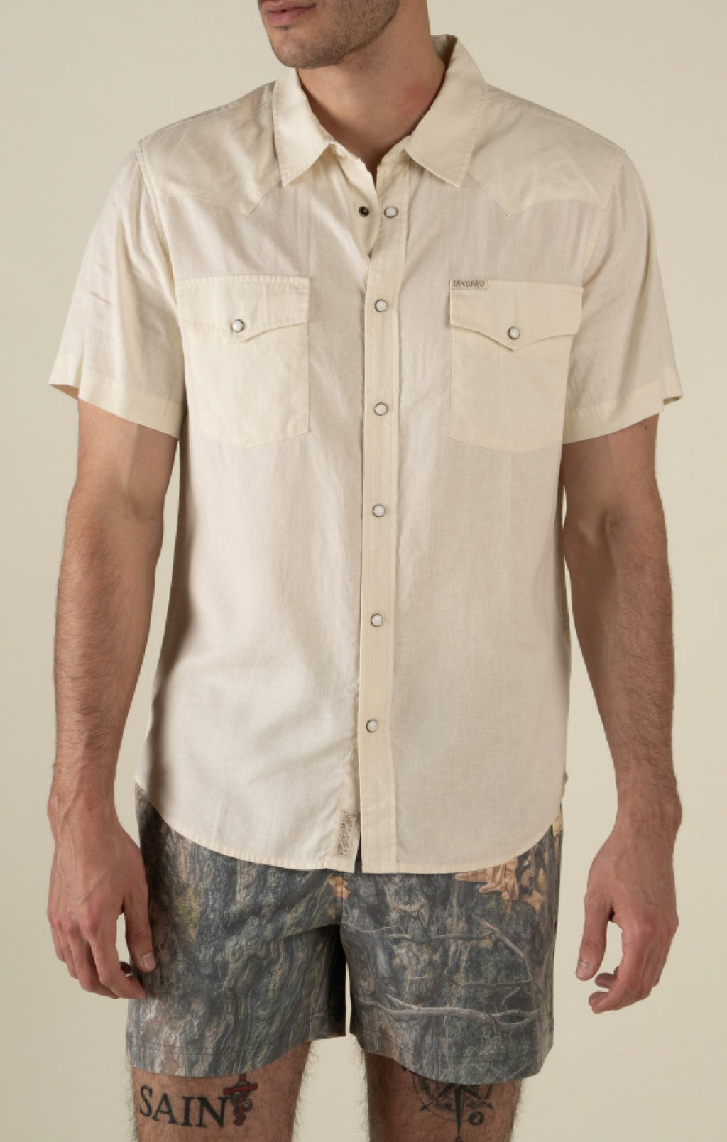 Wyatt Pearl Snap SS Top