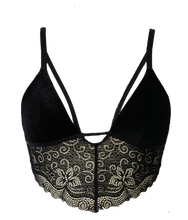 Load image into Gallery viewer, Velvet Lace Longline Bralette