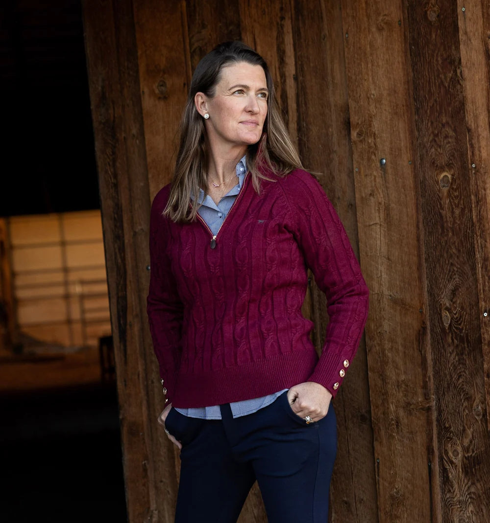 Highgrove Cable 3/4 Zip Sweater