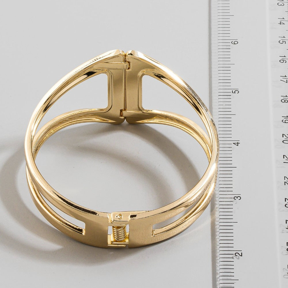 Gold Dipped Wide Hinge Bangle