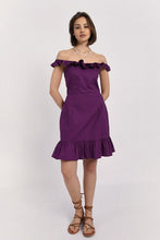 Load image into Gallery viewer, Violet Cotton Ruffle Dress
