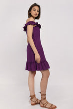 Load image into Gallery viewer, Violet Cotton Ruffle Dress