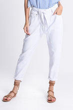 Load image into Gallery viewer, White Denim Tie Pant