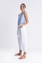 Load image into Gallery viewer, White Denim Tie Pant