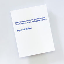 Load image into Gallery viewer, Good Authority Birthday Card