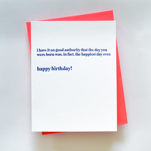 Good Authority Birthday Card