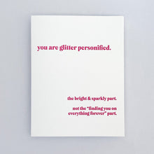 Load image into Gallery viewer, Glitter Personified Greeting Card